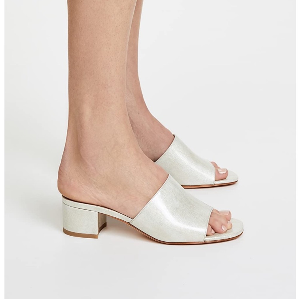 Maryam Nassir Zadeh Sophie Slides in Silver Sparkle